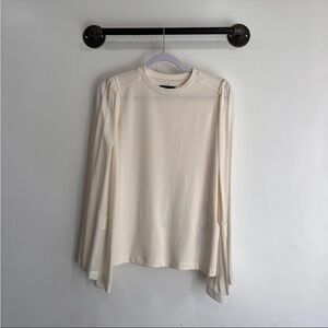 Levis made and crafted XS White Roll tab oversized sleeve top blouse